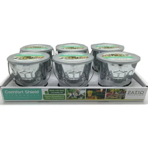 Patio Essentials Galvanized Citronella Candle For Mosquitoes/Other Flying Insects 17 oz. (Pack of 6)