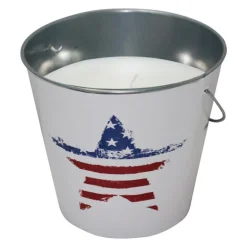 Patio Essentials U.S. Flag Candle Bucket For Mosquitoes/Other Flying Insects 18 oz. (Pack of 6)