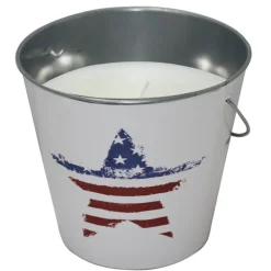 Patio Essentials U.S. Flag Candle Bucket For Mosquitoes/Other Flying Insects 18 oz. (Pack of 6)