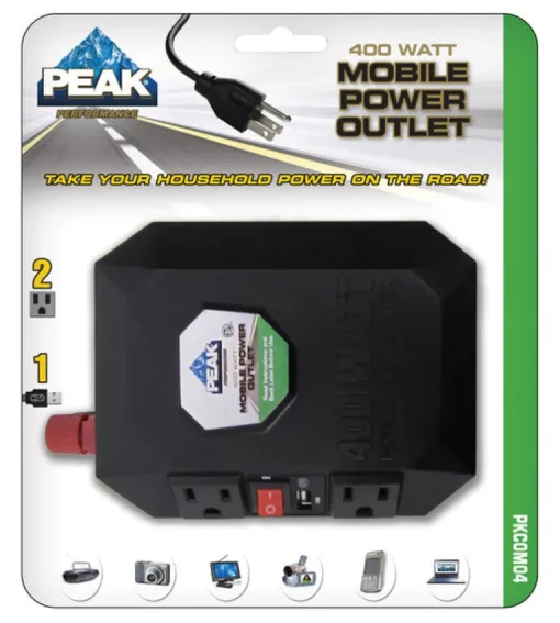 Peak 12 volt 400 watts 3 outlets Power Inverter