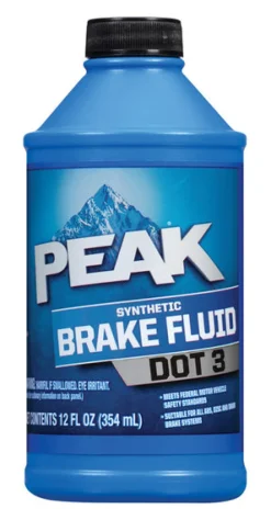 Peak Glycol-Based DOT 3 Approved Brake Fluid 12 oz. for Disc and Drum