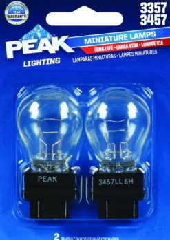 Peak Halogen Parking/Stop/Tail/Turn Miniature Automotive Bulb 3357 3457