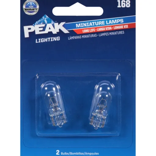 Peak Incandescent Indicator Miniature Automotive Bulb 168