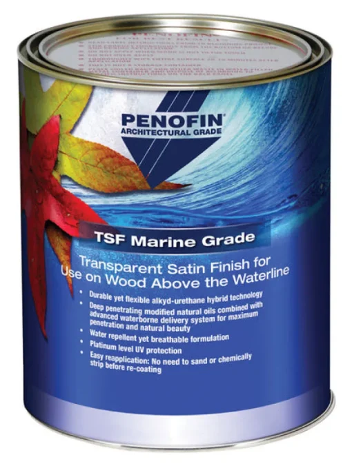 Penofin TSF Marine Grade Transparent Satin Water-Based Stain 1 gal. (Pack of 4)