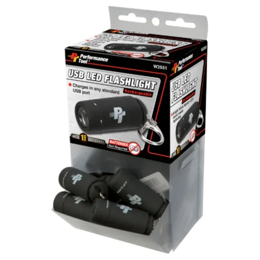 Performance Tool Black LED USB Mini Light