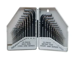 Performance Tool Metric and SAE Long and Short Arm Hex Key Set 30 pc