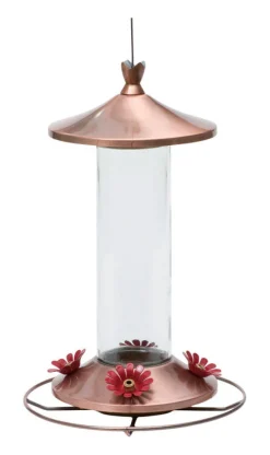 Perky-Pet Hummingbird 12 oz. Copper/Glass Nectar Feeder 4 ports (Pack of 2)
