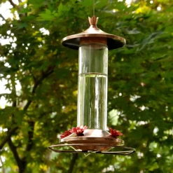 Perky-Pet Hummingbird 12 oz. Copper/Glass Nectar Feeder 4 ports