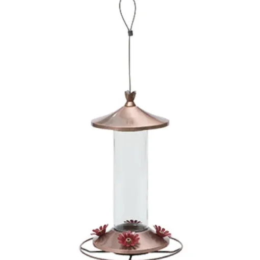 Perky-Pet Hummingbird 12 oz. Copper/Glass Nectar Feeder 4 ports