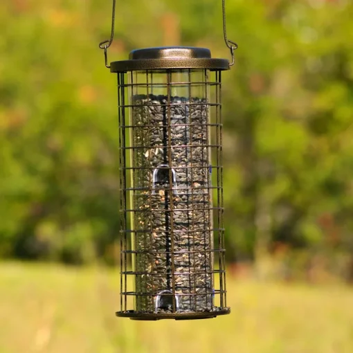 Perky-Pet Squirrel Stumper Wild Bird 3 lb Metal/Plastic Twist-Lock Lid Bird Feeder 8 ports