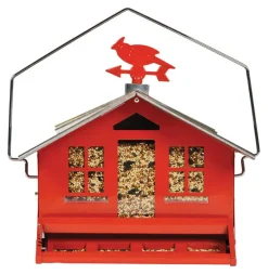 Perky-Pet Squirrel-Be-Gone Wild Bird 8 lb Metal Country House Bird Feeder 1 ports