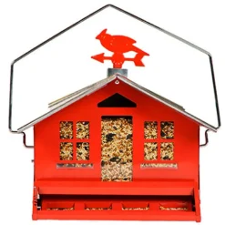 Perky-Pet Squirrel-Be-Gone Wild Bird 8 lb Metal Country House Bird Feeder 1 ports
