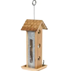 Perky-Pet Tin Jay Wild Bird 2 lb Wood Twig Bird Feeder 6 ports (Pack of 2)