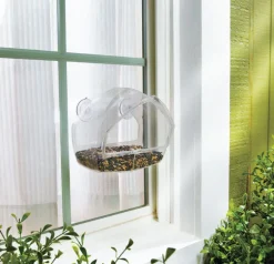 Perky-Pet Wild Bird 1 cups Plastic Window Bird Feeder 1 ports