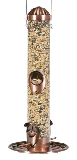 Perky-Pet Wild Bird and Finch 1.5 lb. Copper Bird Feeder 4 ports (Pack of 2)