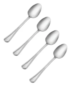 Pfaltzgraff Silver Stainless Steel Flatware Teaspoon Set 4 pk