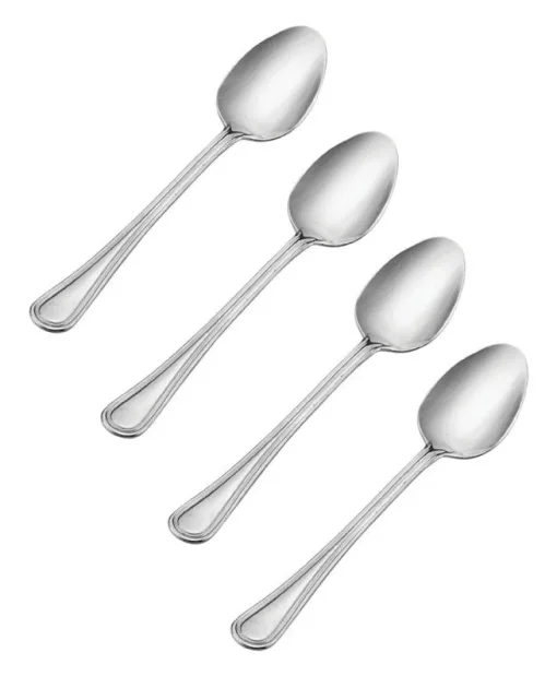 Pfaltzgraff Silver Stainless Steel Flatware Teaspoon Set 4 pk