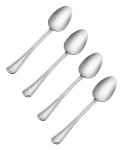 Pfaltzgraff Silver Stainless Steel Flatware Teaspoon Set 4 pk