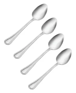 Pfaltzgraff Silver Stainless Steel Flatware Dinner Spoon Set 4 pk