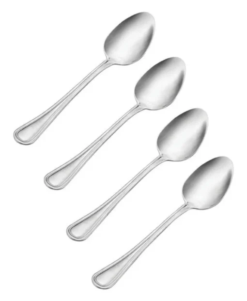 Pfaltzgraff Silver Stainless Steel Flatware Dinner Spoon Set 4 pk