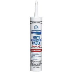 Phenoseal Translucent Vinyl Adhesive Adhesive Caulk 10 oz. (Pack of 12)