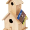 Plaid 9 In. H X 4.75 In. W X 5.25 In. L Natural Beige Wood Two Story Birdhouse