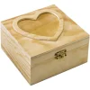 Plaid 5.25 In. H X 2.75 In. W X 5.25 In. L Natural Beige Wood Heart Box