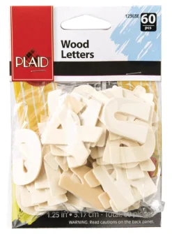 Plaid 1-1/4 in. Wood Letters Stencil 60 pk (Pack of 3)
