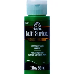 Plaid FolkArt Satin Bright Green Hobby Paint 2 oz. (Pack of 3)