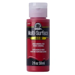 Plaid FolkArt Satin Cardinal Red Hobby Paint 2 oz. (Pack of 3)