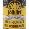 Plaid FolkArt Satin Daffodil Yellow Hobby Paint 2 oz. (Pack of 3)
