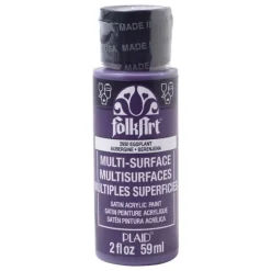 Plaid FolkArt Satin Eggplant Hobby Paint 2 oz. (Pack of 3)