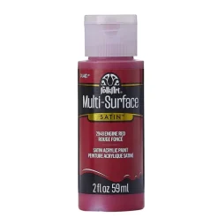 Plaid FolkArt Satin Engine Red Hobby Paint 2 oz. (Pack of 3)