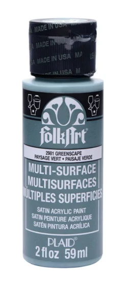 Plaid FolkArt Satin Greenscape Hobby Paint 2 oz. (Pack of 3)