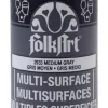 Plaid FolkArt Satin Medium Gray Hobby Paint 2 oz. (Pack of 3)