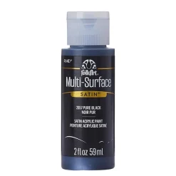 Plaid FolkArt Satin Pure Black Hobby Paint 2 oz. (Pack of 3)