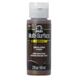 Plaid FolkArt Satin Real Brown Hobby Paint 2 oz. (Pack of 3)