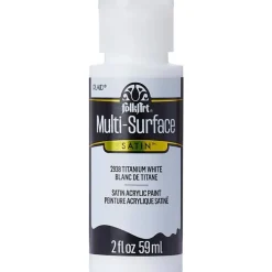 Plaid FolkArt Satin Titanium White Hobby Paint 2 oz. (Pack of 3)