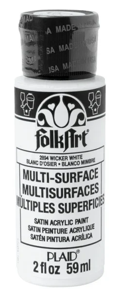 Plaid FolkArt Satin Wicker White Hobby Paint 2 oz. (Pack of 3)