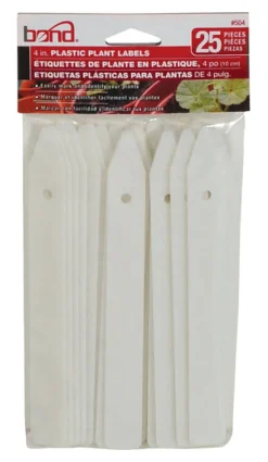 PLANT LABEL 4"WHITE25PK