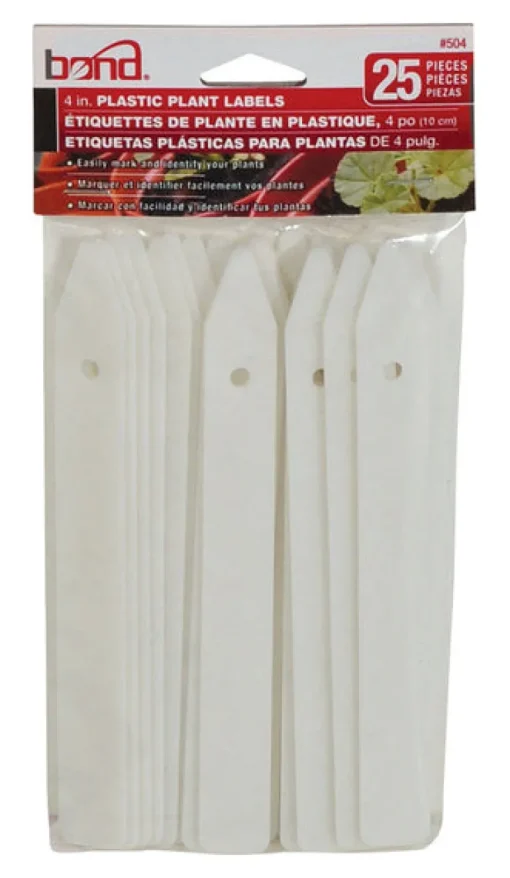PLANT LABEL 4"WHITE25PK