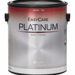 Platinum Interior Latex Paint & Primer, Pure White Flat Pastel Base, 1-Gallon (Pack of 4)