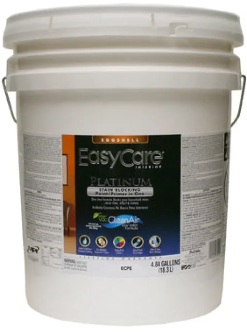 Platinum Interior Paint & Primer In One, Pure White Pastel Base, Eggshell, 5-Gallons