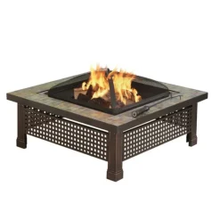 Pleasant Hearth Bradford Modern Wood Fire Pit Steel
