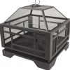 Pleasant Hearth Souls Modern Wood Fire Pit 24 in. H x 26 in. W x 26 in. D Steel