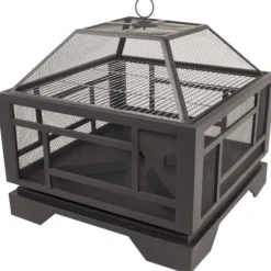 Pleasant Hearth Souls Modern Wood Fire Pit 24 in. H x 26 in. W x 26 in. D Steel