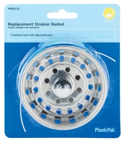Plumb Pak 3-1/2 in. D Chrome Silver Stainless Steel Replacement Strainer Basket