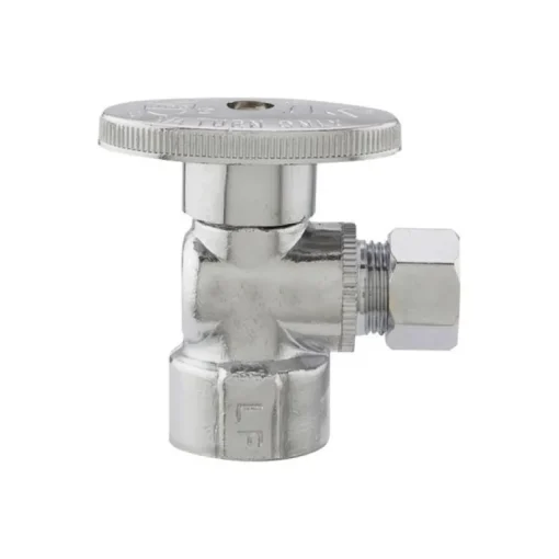 Plumb Pak 1/2 in. FIP in. X 3/8 in. Compression Brass Angle Valve