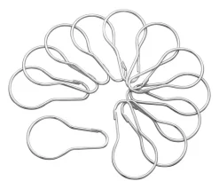 Plumb Pak Chrome Gray Steel Shower Curtain Rings 12 pk