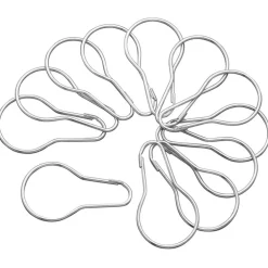 Plumb Pak Chrome Gray Steel Shower Curtain Rings 12 pk